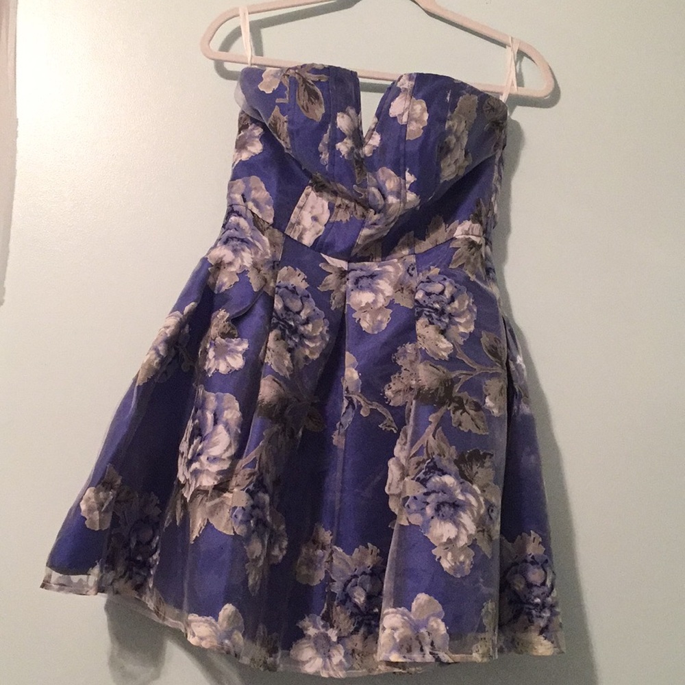 Blue Floral Formal Dress